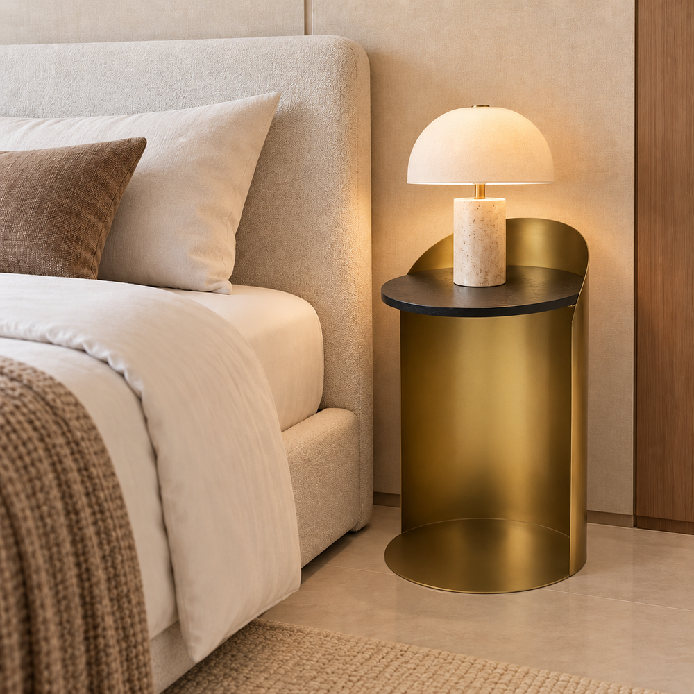 Tia Bedside Table, Set of 2 - Gold