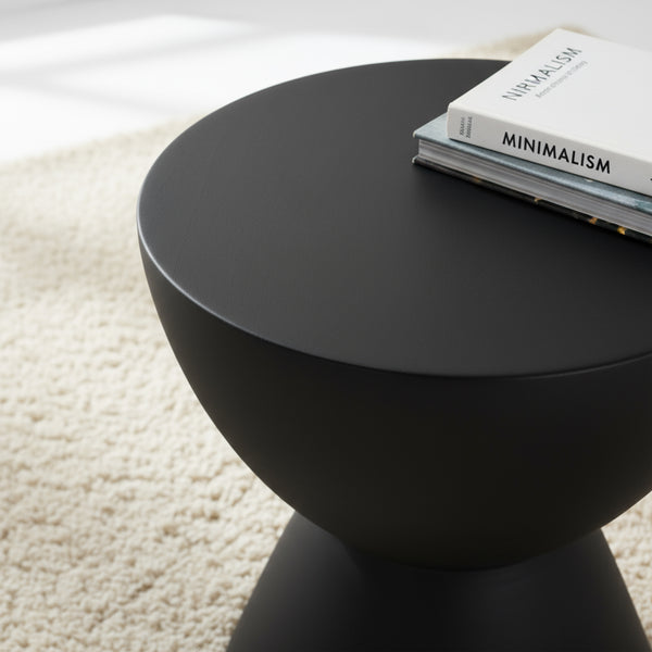 Barrel Metal Side Table - Black