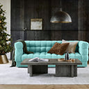 Sunny Velvet 3-Seater Tufted Sofa - 239cm Luxurious Comfort & Style - Cotton Home