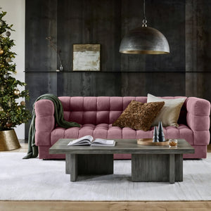 Sunny Velvet 3-Seater Tufted Sofa - 239cm Luxurious Comfort & Style - Cotton Home