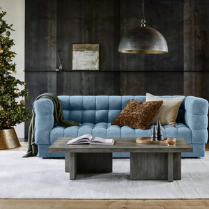 Sunny Velvet 3-Seater Tufted Sofa - 239cm Luxurious Comfort & Style - Cotton Home