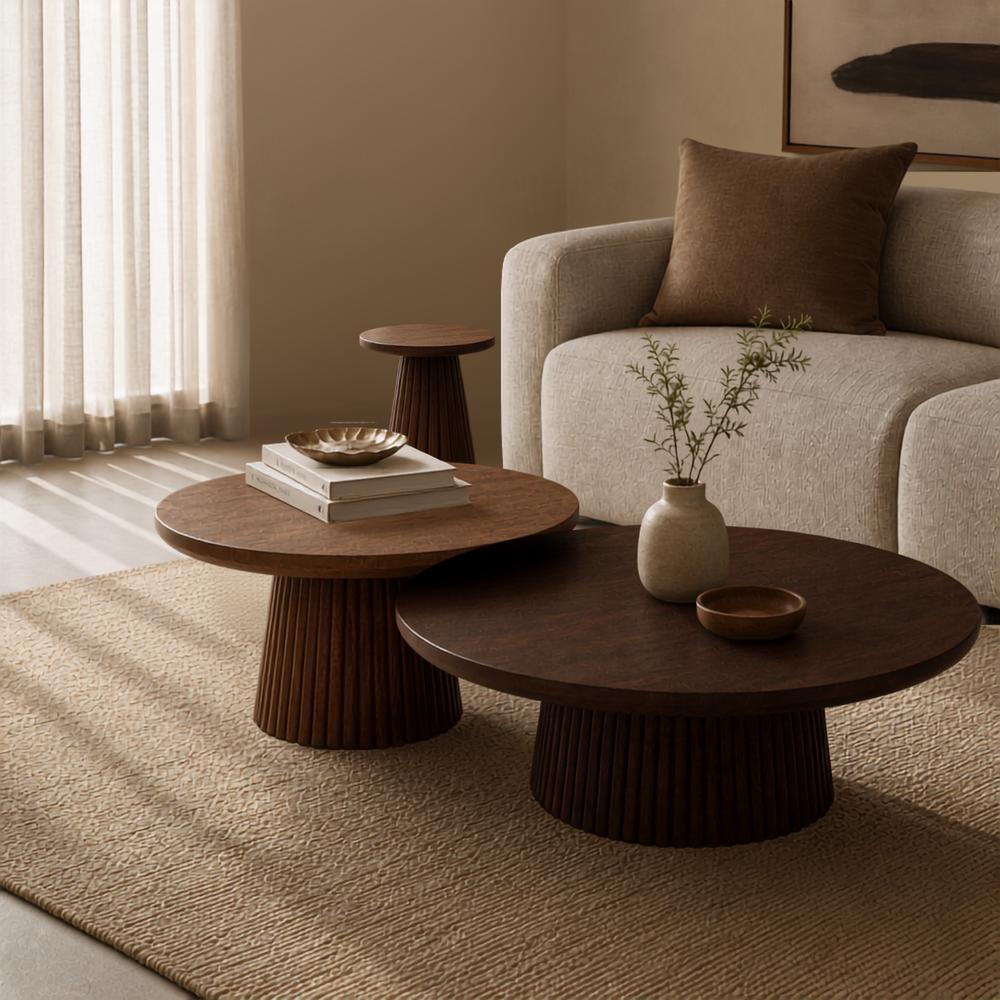Agnus Table, Set of 3 - Walnut