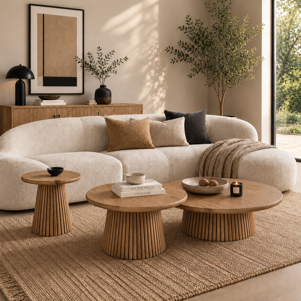 Agnus Table, Set of 3 - Natural