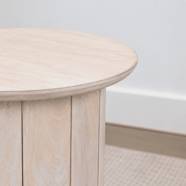 Olan Scallop Side Table - Whitewash