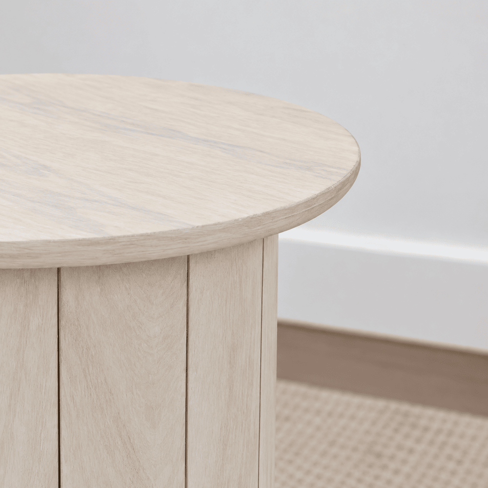 Olan Scallop Side Table - Whitewash