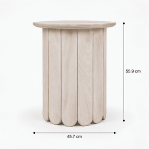 Olan Scallop Side Table - Whitewash
