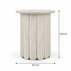 Olan Scallop Side Table - Whitewash