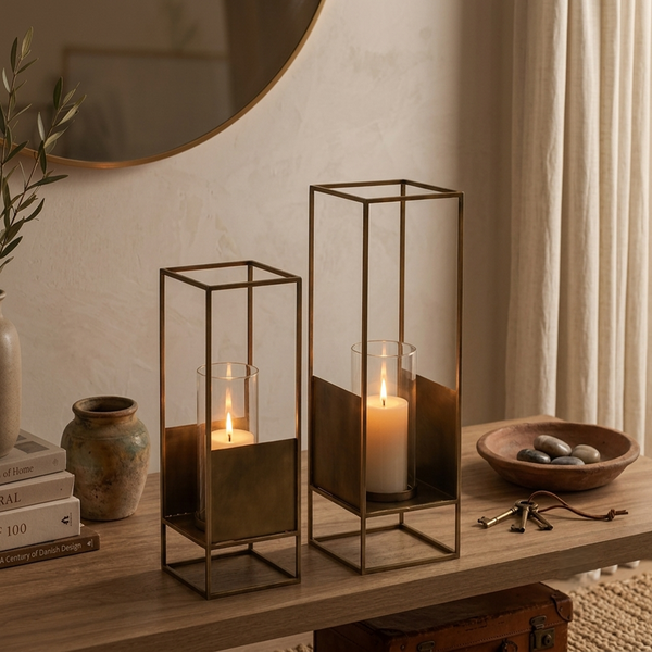 Josie Metal Lanterns, Set of 2 (XL + L) - Brown