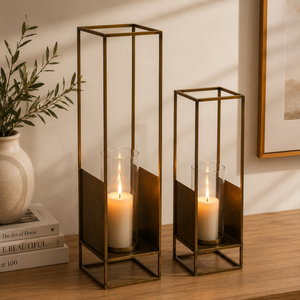 Josie Metal Lanterns, Set of 2 (XL + L) - Brown