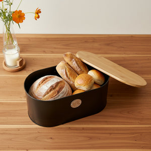 Penta Storage Box With Wooden Lid - Black
