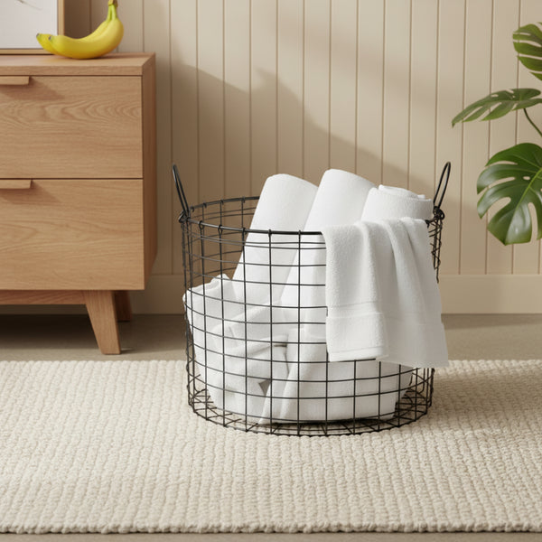 Beni Metal Storage Basket, Set Of 2 - Black