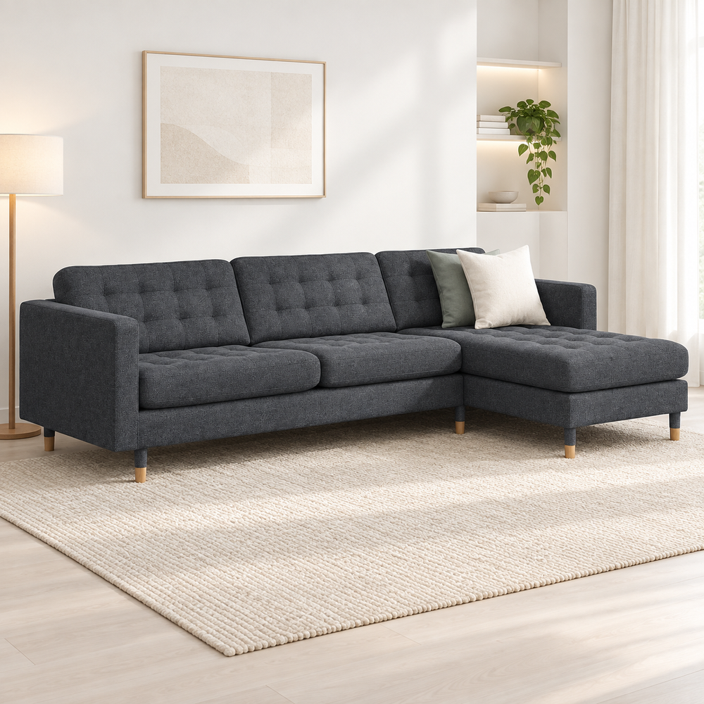 Zestoria 4 Seater Chaise Longue Sofa L158cm x W280cm x H78cm