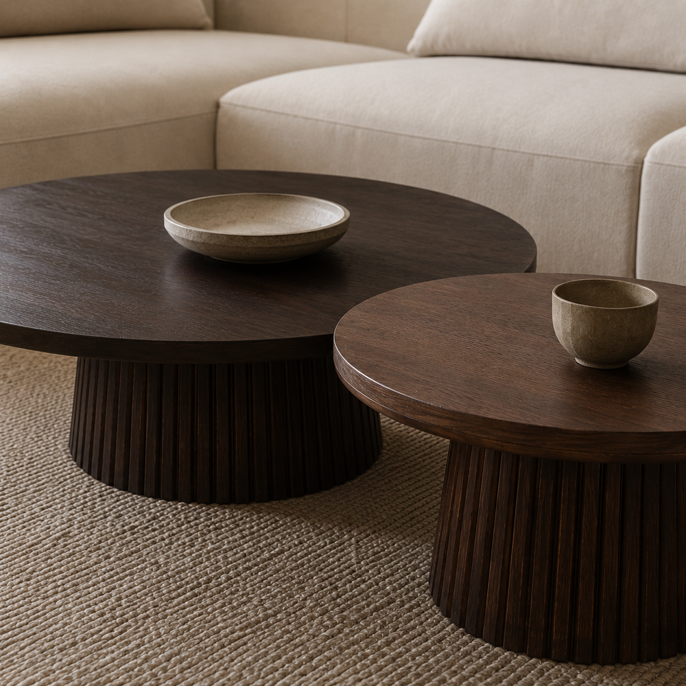 Agnus Coffee Table Set - Walnut