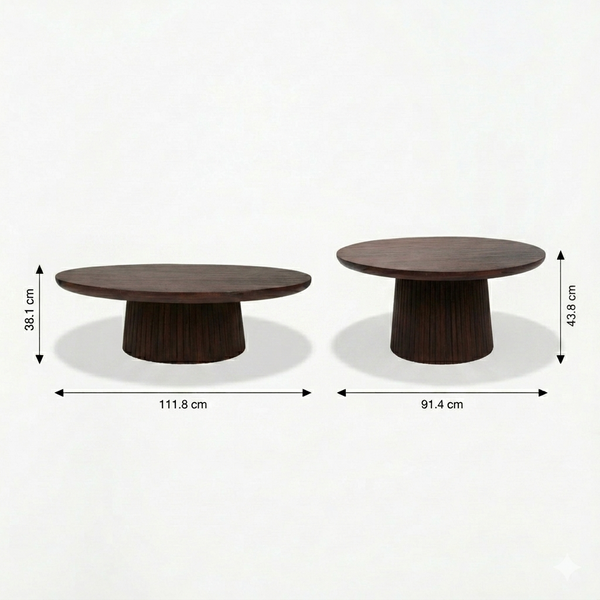 Agnus Table Set - Walnut