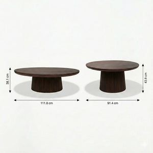 Agnus Coffee And Side Table, Set of 3 - Walnut