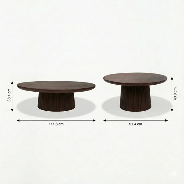 Agnus Coffee And Side Table, Set of 3 - Walnut