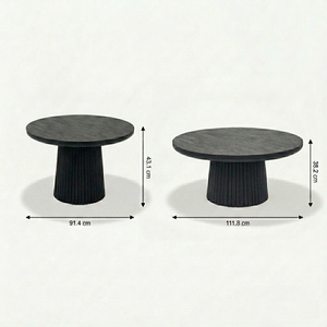 Agnus Coffee And Side Table, Set of 3 - Black