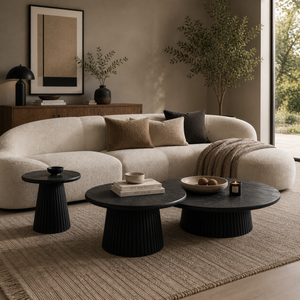 Agnus Coffee And Side Table, Set of 3 - Black