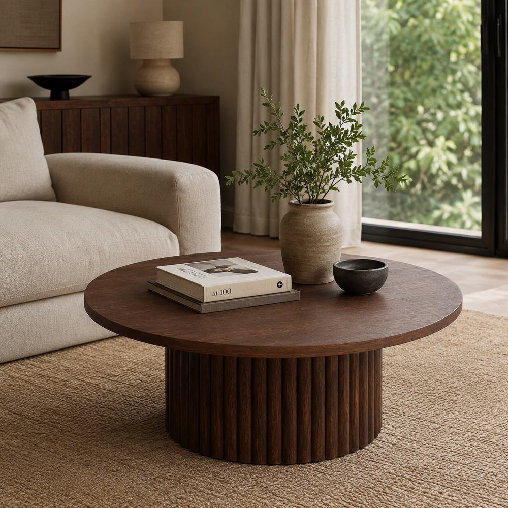 Agnus Coffee Table, Medium - Light Walnut