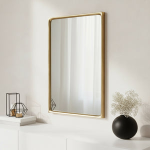 Safa Wall Mirror With Metal Frame - Gold