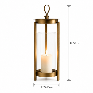 Cesca Metal Lantern, Large - Brown
