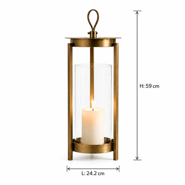 Cesca Metal Lantern, Large - Brown