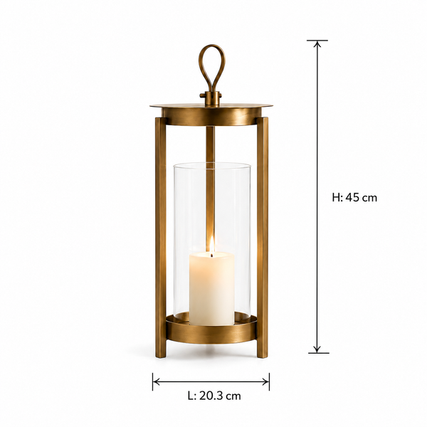 Cesca Metal Lantern, Small - Brown