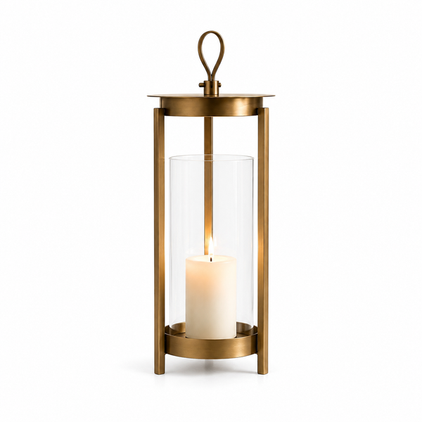 Cesca Metal Lantern, Large - Brown