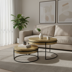Filo Nesting Coffee Table, Set Of 2 - Gold