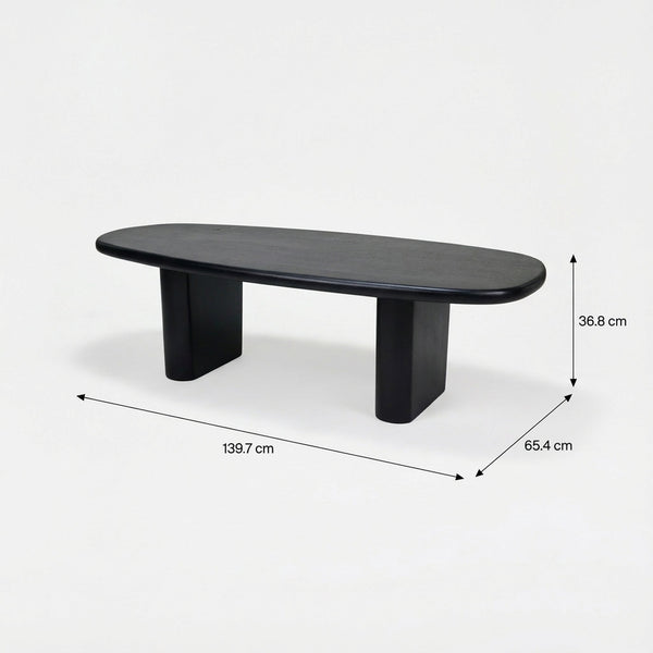 Calvin Rectangular Wooden Coffee Table - Black