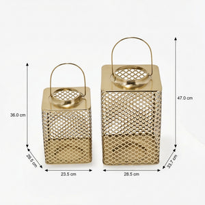 Joris Metal Lantern, Gold - Large