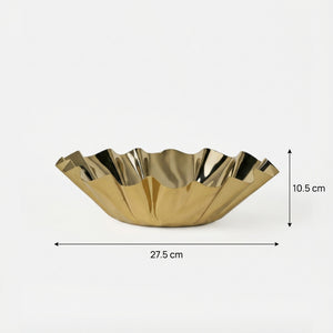 Quill Metal Decorative Bowl, Small - Gold