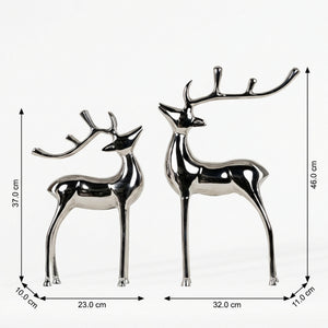 Vixen Metal Decorative Accent Reindeer Set - Silver