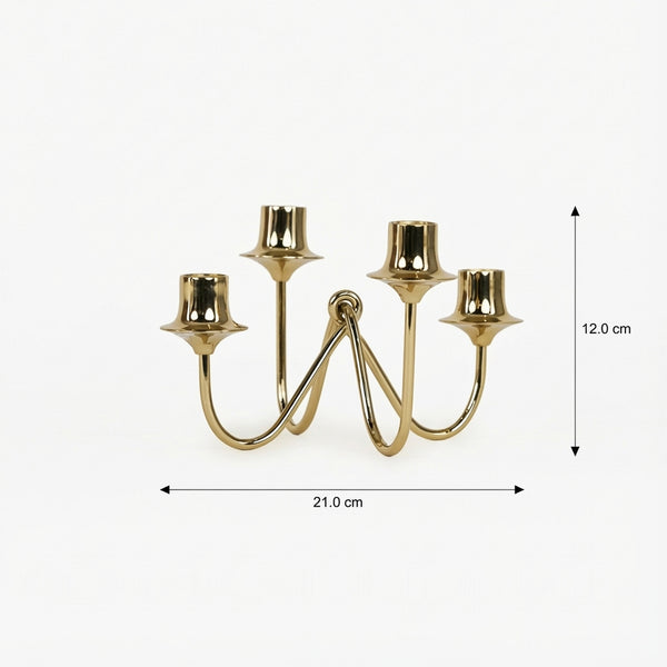 Bezel Metal Candle Holder, Gold