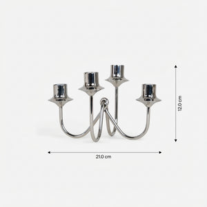 Bezel Metal Candle Holder, Silver