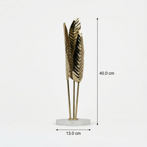 Rish Metal Decorative Accent With Marble Base - Gold