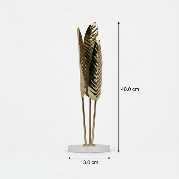 Rish Metal Decorative Accent With Marble Base - Gold