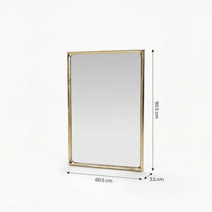 Safa Wall Mirror With Metal Frame - Gold