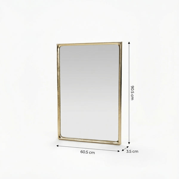 Safa Wall Mirror With Metal Frame - Gold