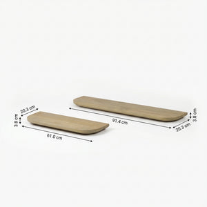 Naza Wooden Wall Shelf, Set Of 2 - White Washed
