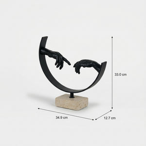 Sync Metal Sculpture With Marble Base - Black