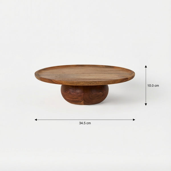 Ash Wooden Cake Stand, Large - Natural