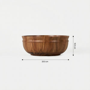 Swirl Wooden Serving Bowl, Medium - Natural
