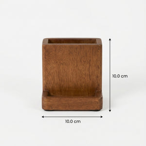 Slot Wooden Mobile Stand - Brown