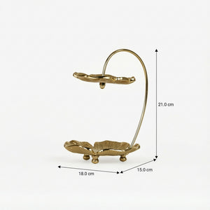 Sylvie 2-Tier Metal Jewellery Organiser - Gold