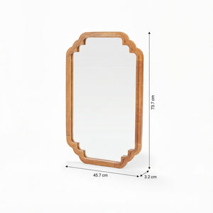 Celia Rectangular Wall Mirror With Wooden Frame - Honey