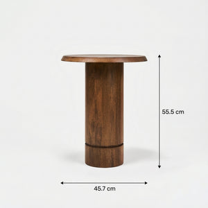 Eden Pedestal Round Side Table, Tall - Walnut