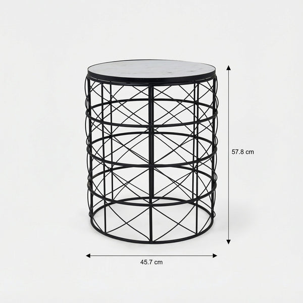 Nest Black & White Modern Side Table