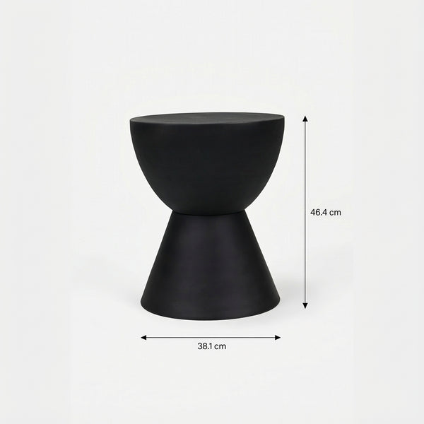 Barrel Metal Side Table - Black