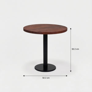 Joyce Side Table With Wooden Top - Black & Walnut
